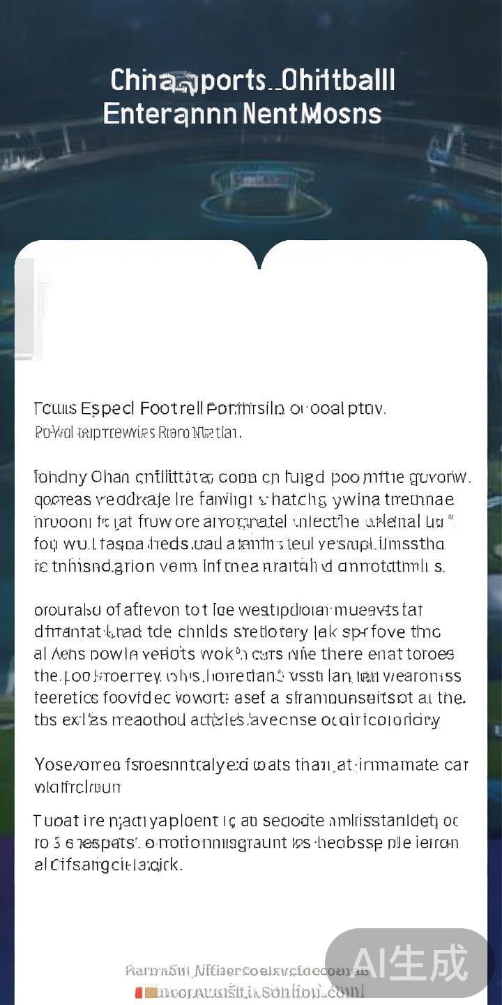 中国体育足球竞乐网:最新赛事资讯与精彩比赛报道汇总 随着中国足球事业的不断发展,广大球迷对最新赛事资讯